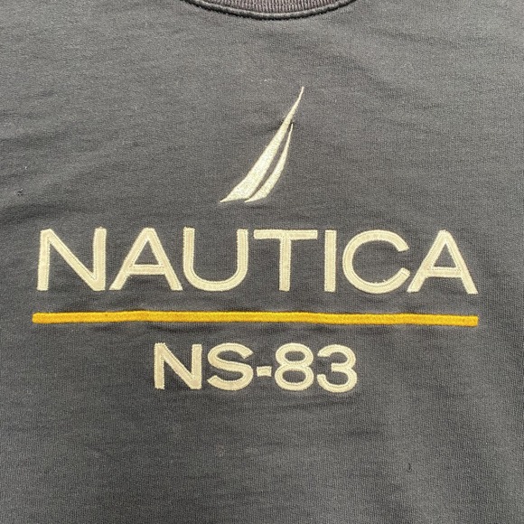 Nautica Sweatshirt Mens XL Navy Blue NS-83 Logo Crewneck Pullover Casual - Picture 2 of 7